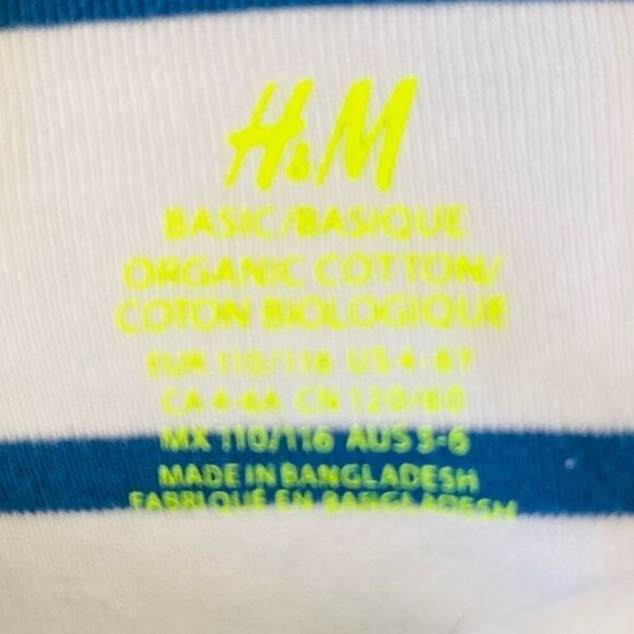 H&M Long Sleeve Striped Tee Boys Size 4-5Y EUC - Picture 3 of 4